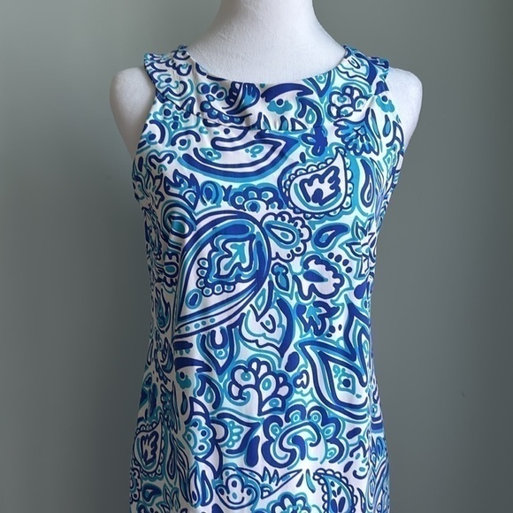 Katherine Way maxi sleeveless dress size small blue and
 White design - Picture 2 of 9